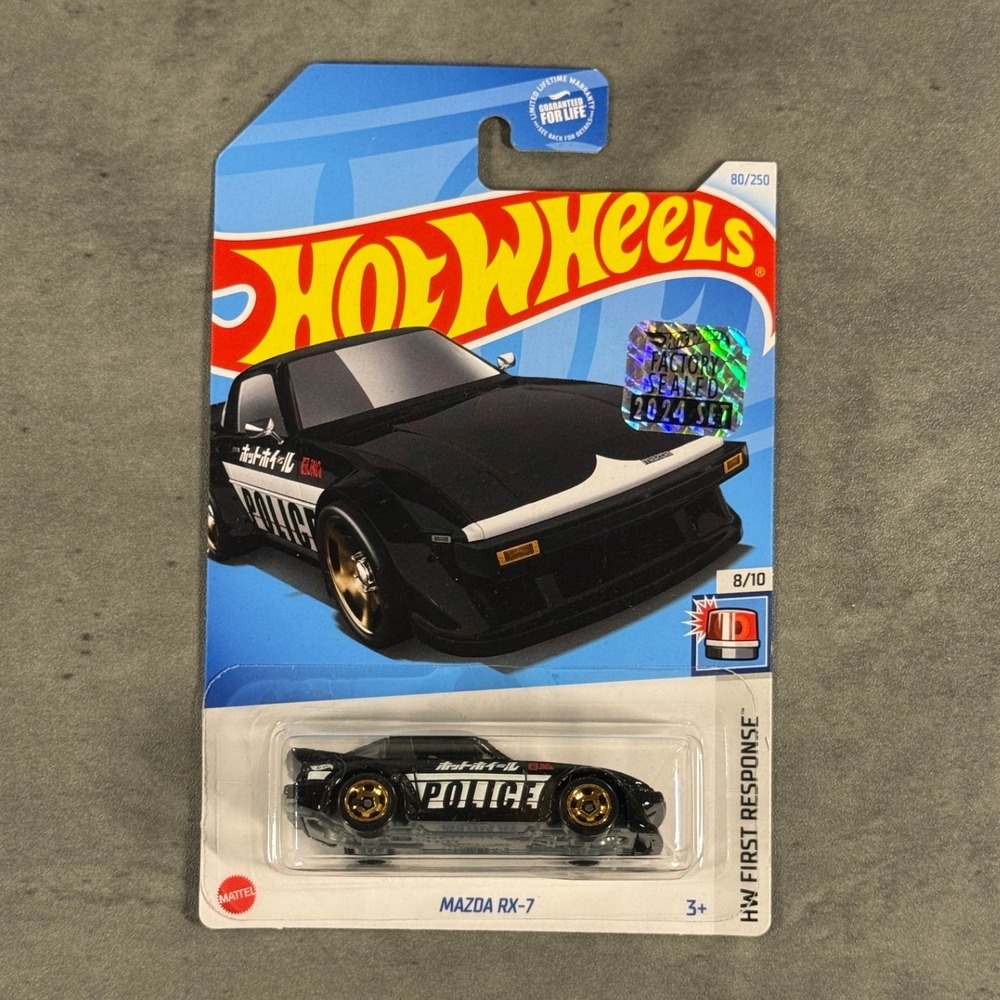Hot Wheels Mazda RX-7 Black First Response 80/250 2024 Japanese NEW Police